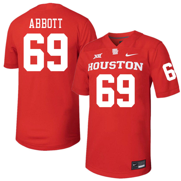 Men #69 Alex Abbott Houston Cougars College Football Jerseys Stitched-Red